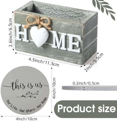 Queekay House Warming Gifts New Home Farmhouse Coasters Set of 6, Gray - Image 2