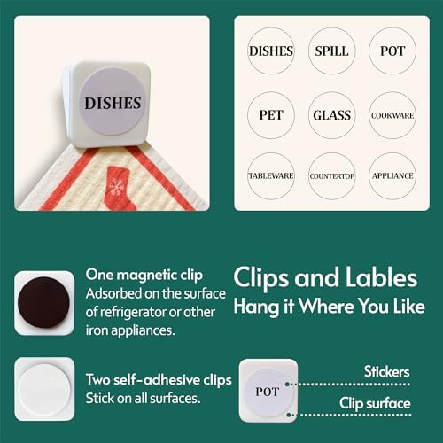 Eulnars Reusable Paper Towels, Christmas Swedish Dishcloths for Kitchen 8-Pack, Non-Scratch Swedish Dish Towels, Super Absorbent Cellulose Dish Cloths, No Odor Cleaning Rags - Image 7