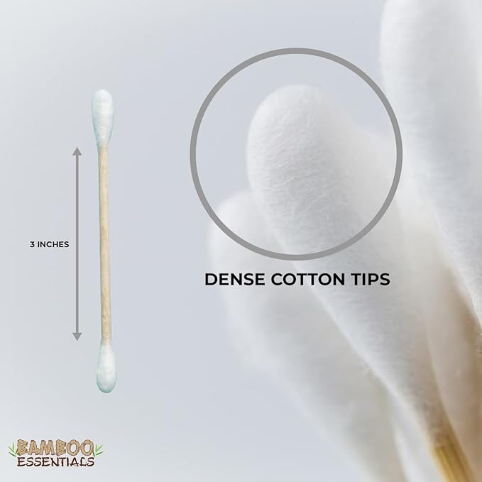Eco-Friendly Cotton Swabs – 500 Count – Biodegradable, Plastic-Free, Sustainable Bamboo & Organic Cotton Buds – Gentle for Sensitive Skin