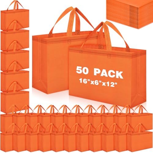 Windyun Reusable Grocery Bags Large Non Woven Shopping Bags with Handles Foldable Portable Tote, 16x6x12 Inch by Windyun