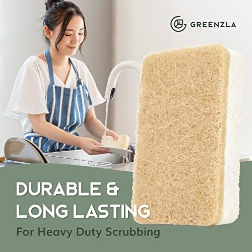 GREENZLA 12 Pack Kitchen Sponges | Non-Scratch Hemp & Sisal - Image 5
