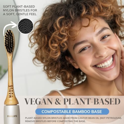 Bamboo Electric Toothbrush Heads | Compatible with Philips One Electric Toothbrush | 4 Brush Heads with Soft Bristles | Plant-Based Adult Size Replacement Heads - Image 4