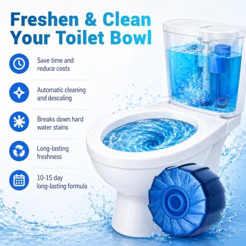 Toilet Bowl Cleaner Tablets,Auto Tank Clean,Blue 15 Pack - Image 2