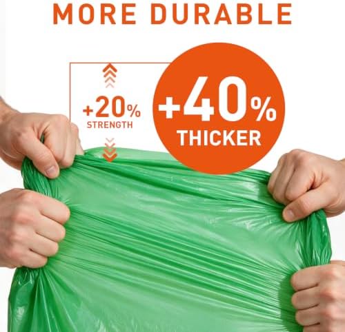 Compostable Trash Bags 23 gallon Large Garbage Bags,20 Count, Fits13-25 gallon trash can, Extra Strong and Durable,Compostable Lawn & Leaf Yard Waste bags,ASTM D6400,Bpi &OK compost HOME certified - Image 6