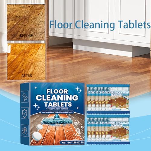 Effervescent Floor Cleaning Tablets, 12pcs Floor Cleaning Tablets, Floor Cleaner Tablets for Mopping with Minor Scratch Repair, Multi-Surface Dissolvable Cleaning Solution (3pcs) - Image 2
