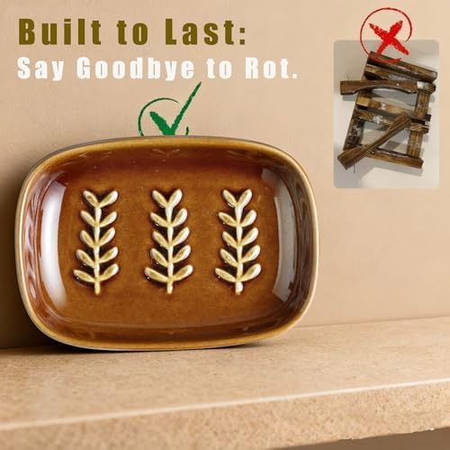 Miamolo Soap Dish for Shower, Bar Soap Holder with Raised Ridges, Non-Stick - Image 3
