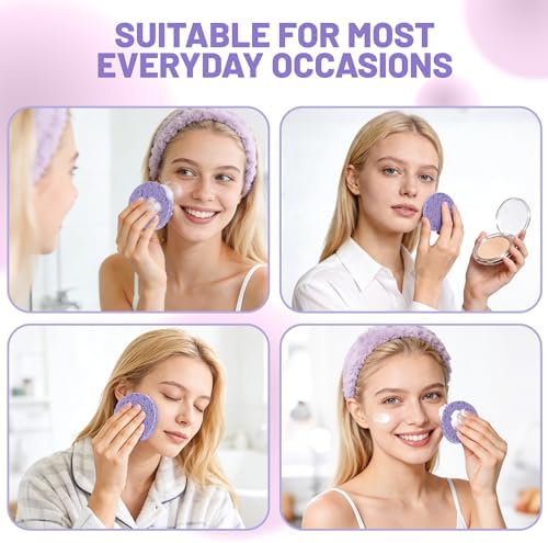 100-Count Compressed Facial Sponges, Purple Round - Image 5