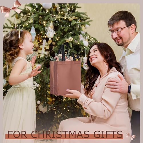 Eccliy 80 Pcs Reusable Gift Bags, Medium, Coffee - Image 2
