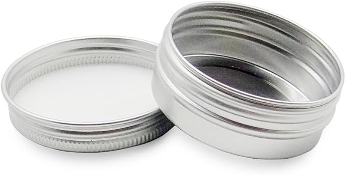 15 Pack 15g Travel Size Metal Round Tins, 15ml Silver Aluminum Tin Cans Containers with Screw Lid for Makeup Samples, Nails, Lip Gloss Balm, Salve, Spices, Candy, Candle, Tea, FREE Spatulas