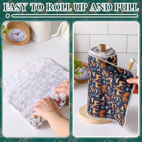 Redbaker 30 Pcs 18 Pcs Reusable Paper Towel for Kitchen,Wild Animal - Image 5