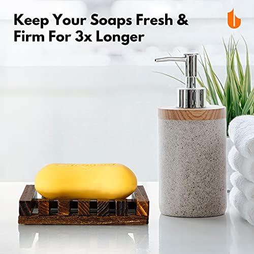 Urbanstrive Natural Wooden Soap Dish Soap Saver Holder Soap Tray for Bathroom, Biodegradable, Zero Waste, Plastic Free, Charcoal Color - Image 3