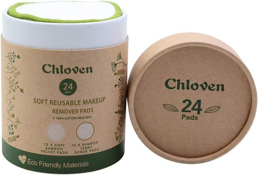 Chloven Reusable Makeup Remover Pads 24 Pack Washable Bamboo Pads - Image 5