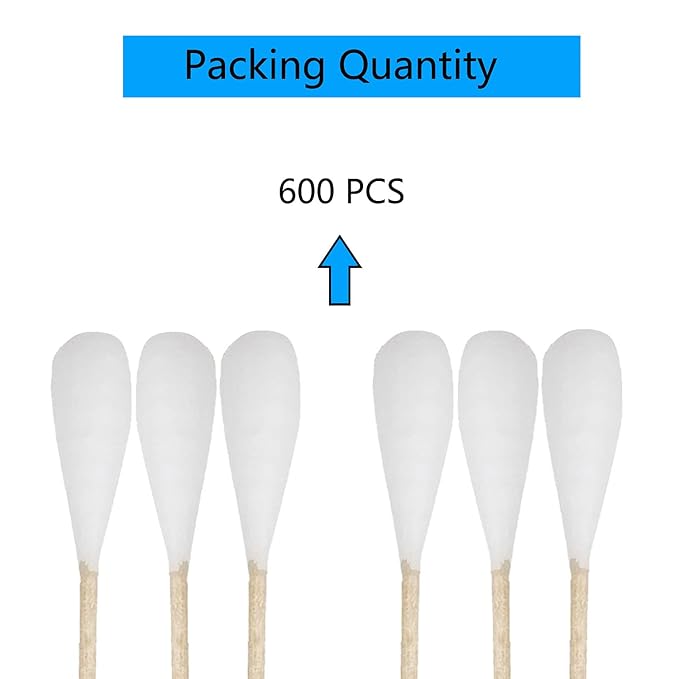 6 Inch Long Cotton Swabs (Large Size) 600pcs for Pets, Gun Cleaning or Makeup