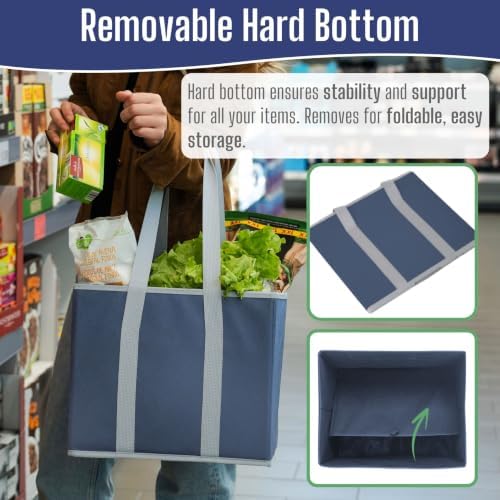 VENO 3 Pack Reusable Grocery Shopping Bags Utility Tote w/Sturdy Handles - Image 4