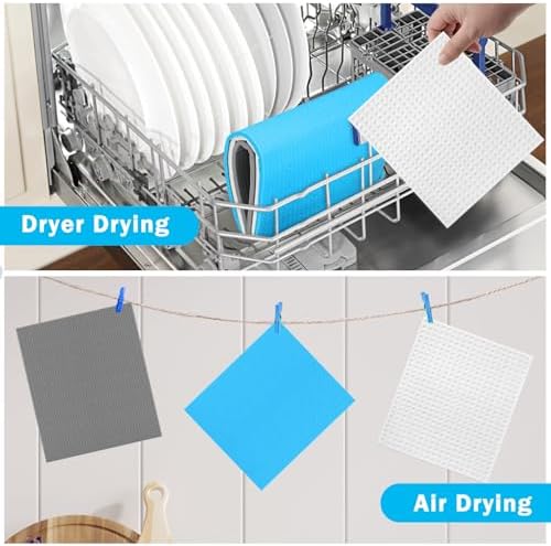 HOMEXCEL 50PK Swedish Dishcloths for Kitchen, Absorbent Dish Cloths, 7x6in - Image 7
