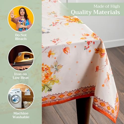 Maison d' Hermine Table Cloth Rectangle Table Reusable 100% Cotton 70"x90" - Image 3