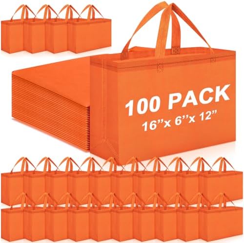 Windyun Reusable Grocery Bags Large Non Woven Shopping Bags with Handles Foldable Portable Tote, 16x6x12 Inch by Windyun