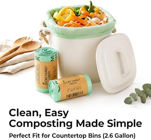 2.6 Gallon Compost Bags for Kitchen Countertop Bin, Compostable, 50 Count - Image 3
