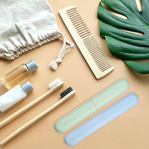 VOCOSTE 2Pcs Toothbrush Case, Green & Blue - Image 2