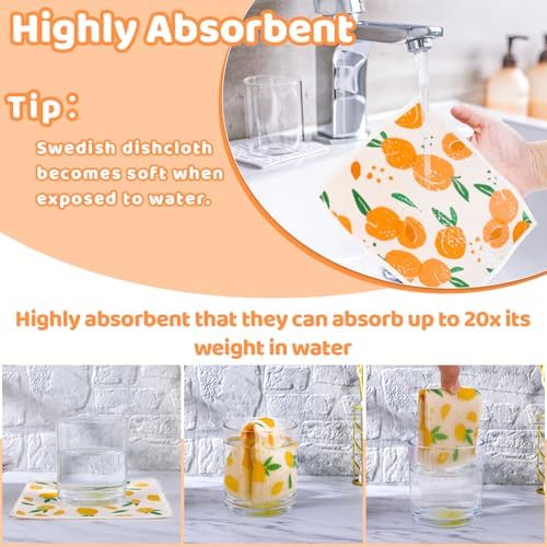 6 Pack Fruit Swedish Dishcloths for Kitchen,Swedish Rags Dish Towels - Image 4