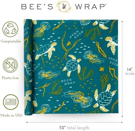 Bee's Wrap Beeswax Wrap Roll, 14 x 52 in - Ocean - Image 2