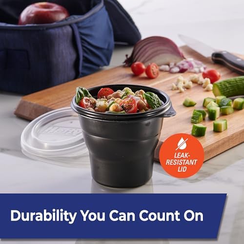 Hefty Multi-Purpose Plastic Cups with Lids, Black, 16oz, 4ct - Image 6