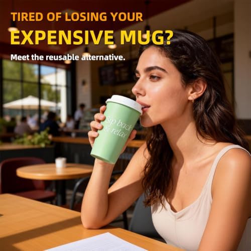 Plastic Reusable Coffee Cups with Lids, 15 Pack - Image 2