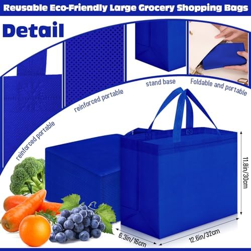 Windyun Reusable Grocery Bags Non Woven with Handles - Image 3