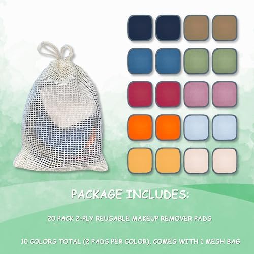 Reusable Makeup Remover Pads 20 Pack Reusable Cotton Rounds - Image 6