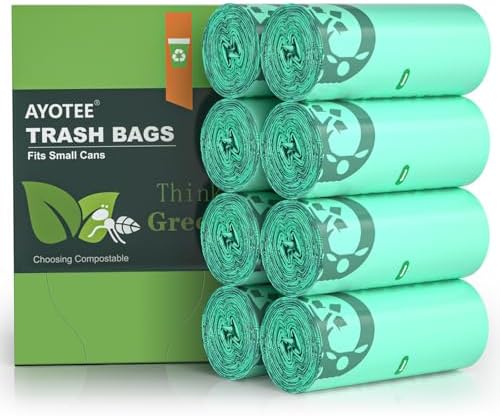AYOTEE 200 Count 1.2 Gallon Small Biodegradable Trash Bags, Compost Bags by AYOTEE