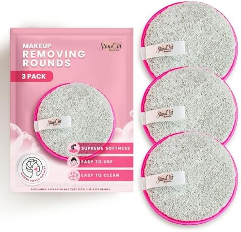 StansOut Beauty Makeup Removing Rounds - Reusable Face Pads, Microfiber Cloth - Washable Makeup Remover Pads - Facial Cleansing Cloths - Gentle & Effective - Travel-Friendly - 3 Pack - Image 2