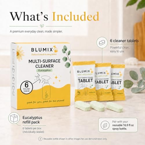 Multi-Surface Cleaner Refill Tablets – 6 Count | Eucalyptus Scent | Eco-Friendly, Biodegradable, Plastic-Free Cleaning Refills for Spray Bottles – All-Purpose Household Use (Eucalyptus) - Image 2