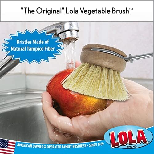 LOLA Replacement Head for The Original Tampico Vegetable & Dish Brush, 1.75" Head, Birchwood & Poly Bristles, Reusable & Washable, 1 Count - Image 3