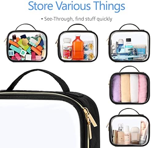 PACKISM Clear Makeup Bag Travel - TSA Approved Toiletry Bag, 3 Pack Black - Image 6