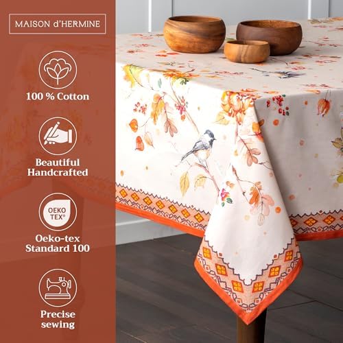Maison d' Hermine Table Cloth Rectangle Table Reusable 100% Cotton 70"x90" - Image 2