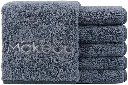 HOMEXCEL Makeup Remover Cloth 6 Pack, Grey Facial Wash Cloth 13x13 Inch by HOMEXCEL