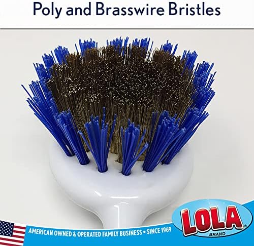 LOLA Pro Pot N' Pan Brush, 36 Pack, Abrasive Cleaning, Poly & Brass Wire Bristles, Comfort Rubber Grip, Use for Caked-On & Baked-On Messes - Image 2