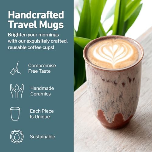 NOVA CERAMICS Travel Mugs - Ceramic Tumbler With Lid – Ceramic Travel Mug To Go Cup – Microwave & Dishwasher Safe Ceramic Coffee Tumbler - Gifts For Women Men Him Her – 12oz – Jupiter - Image 2