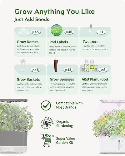 URUQ 188pcs Hydroponic Pods Kit Compatible with AeroGarden & Most Brands - Image 3