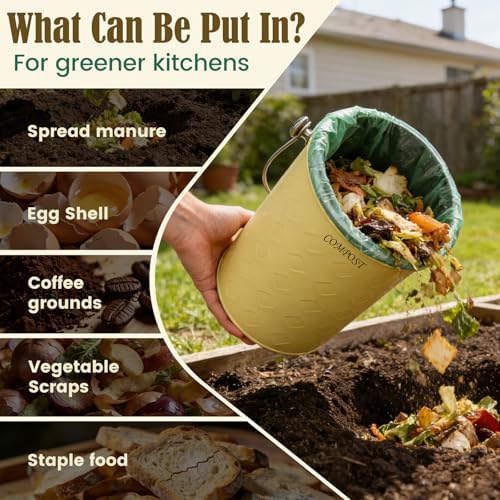 AOSION Countertop Compost Bin Kitchen,Odorless Indoor Compost Bin with Lid - Image 5