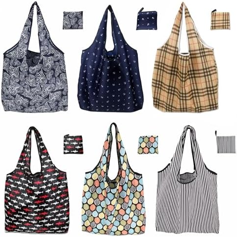Foldable Reusable Shopping Bags,6 Pack Heavy Duty Tote for Grocery by Unknown
