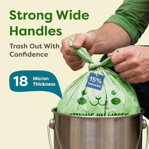 2.6 Gallon Compostable Trash Bags (100 Count) — Thick 0.7 Mil Small Compost Bin Liners — Leak-Resistant Plant-Based Food Scrap Bags for Countertop Kitchen Compost Pails — ASTM D6400 BPI Certified - Image 6