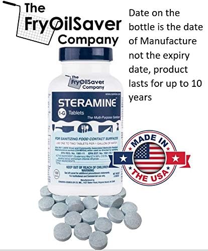 4 Bottles Steramine Sanitizer Tablets - 15x QT-10 Test Strip - Multi Purpose Sanitizing Tablets for Food Contact Surface, Kitchen, Restaurant Cleaning & Commercial Use by FryOilSaver (600 Count) - Image 4