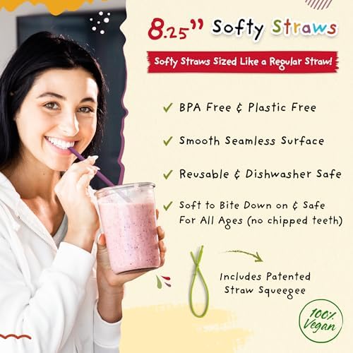 Silicone Straws - Slender Size BPA Free Non-Rubber Silicon Reusable Drinking Straws for Stainless Steel 20 oz Yeti Tumbler - Flexible, Chewy, Bendy & Safe for Kids/Toddlers - Image 2