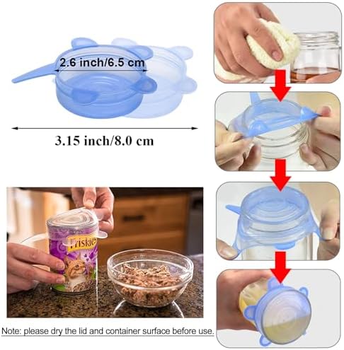 Silicone Can Lids (10-Pack of 2.6 inch), Reusable Silicone Stretch Lids for Pet Food Cans, Leakproof BPA-free Seal Can Covers for Soda/Beer Cans, Mugs, Cups, Canned Pet Foods - Image 6