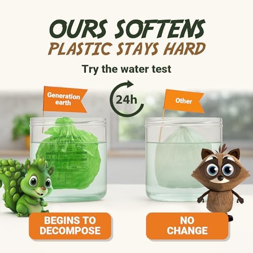 120 Bags 1.6 Gallon (6L) | Tie Handle Compostable Food Waste Bags | BPI Certified Kitchen Countertop Compost Bin Liners | Extra Strong Biodegradable Caddy Bags | Generation earth - Image 7