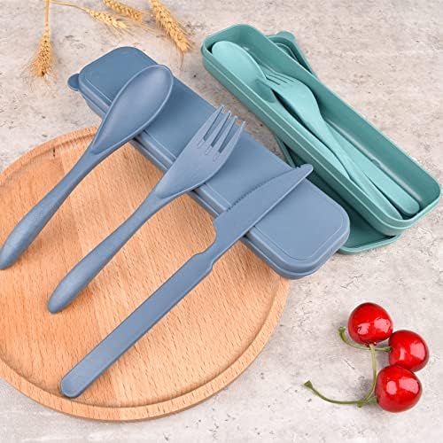 Reusable Cutlery with Case, Portable Dark Utensils Set for Adults, Tableware Camping Utensils for Kitchens, Dishwasher Safe (Dark blue) - Image 3