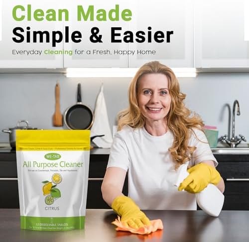 All Purpose Cleaner Concentrate Refill, Multi Surface Clean Refill, Non-toxic Cleaning Tablets 12-pack. Makes 192 fl oz (12x16Fl oz) Bottles of Spray Cleaner for Household, Bathroom & Kitchen Cleaning - Image 5