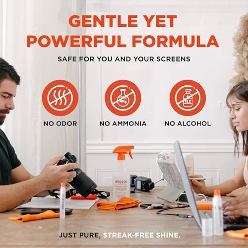 WHOOSH! Screen Shine Pro – Refillable TV Screen Cleaner & Cloth, 16.9 fl oz - Image 6
