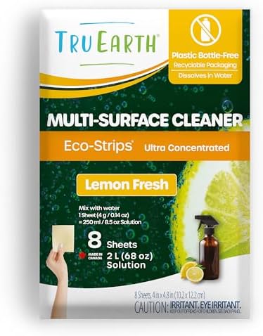 Tru Earth Multi-Surface Cleaner Eco-Strips, Lemon Fresh, 8 Strips by TruEarth